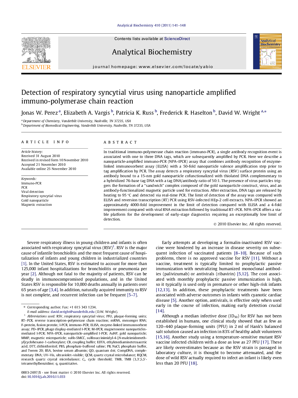 Detection of respiratory syncytial virus using nanoparticle amplified immuno-polymerase chain reaction