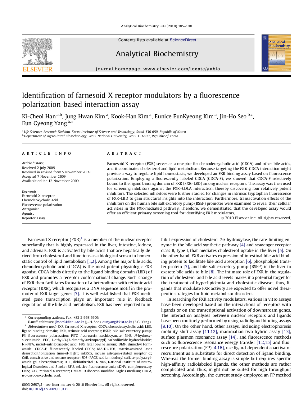 Identification of farnesoid X receptor modulators by a fluorescence polarization-based interaction assay