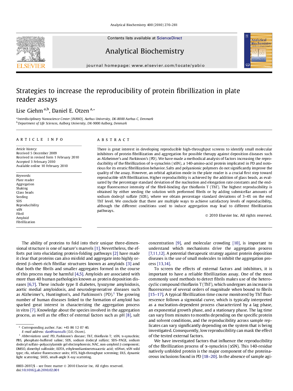 Strategies to increase the reproducibility of protein fibrillization in plate reader assays