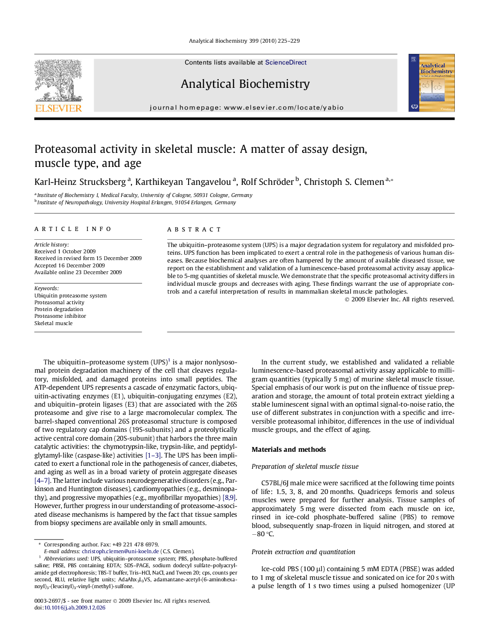 Proteasomal activity in skeletal muscle: A matter of assay design, muscle type, and age