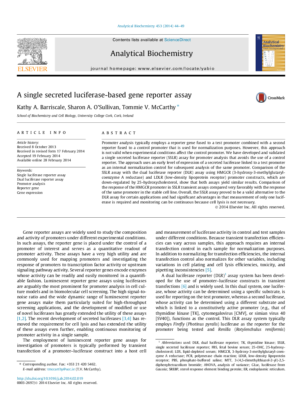 A single secreted luciferase-based gene reporter assay