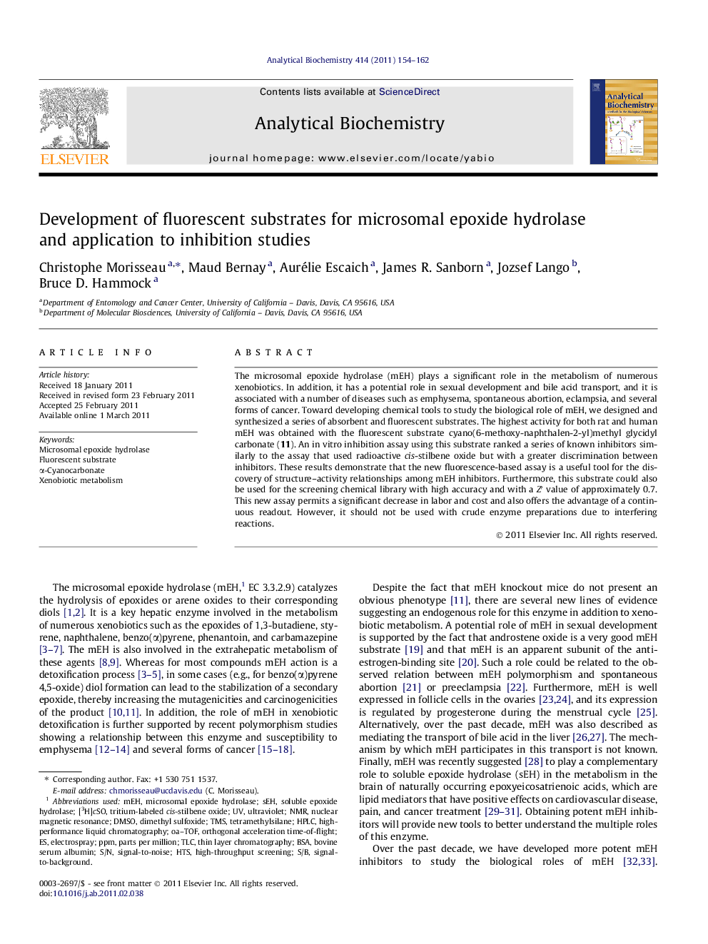 Development of fluorescent substrates for microsomal epoxide hydrolase and application to inhibition studies