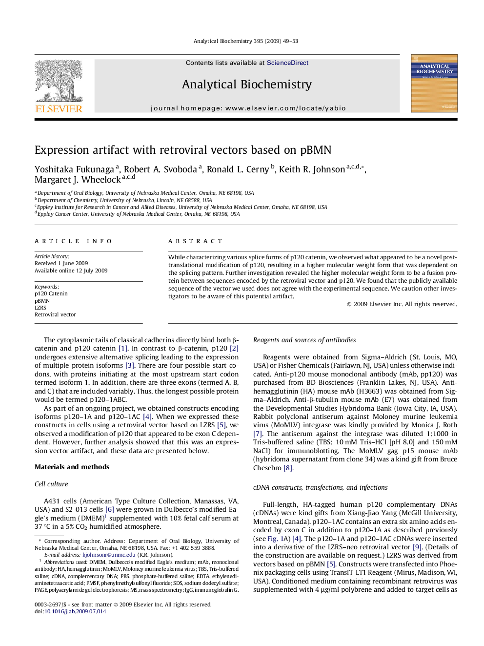 Expression artifact with retroviral vectors based on pBMN