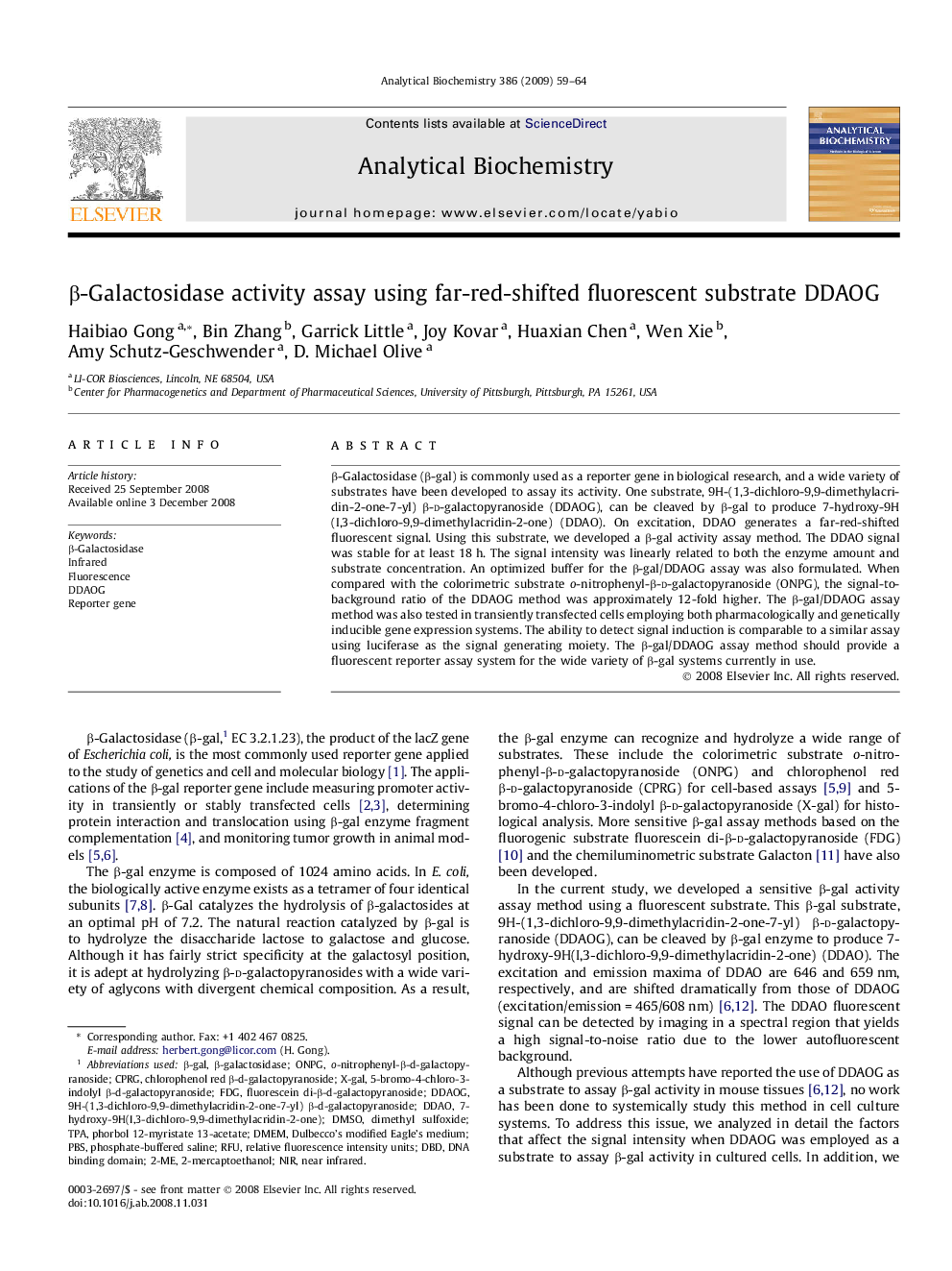 β-Galactosidase activity assay using far-red-shifted fluorescent substrate DDAOG