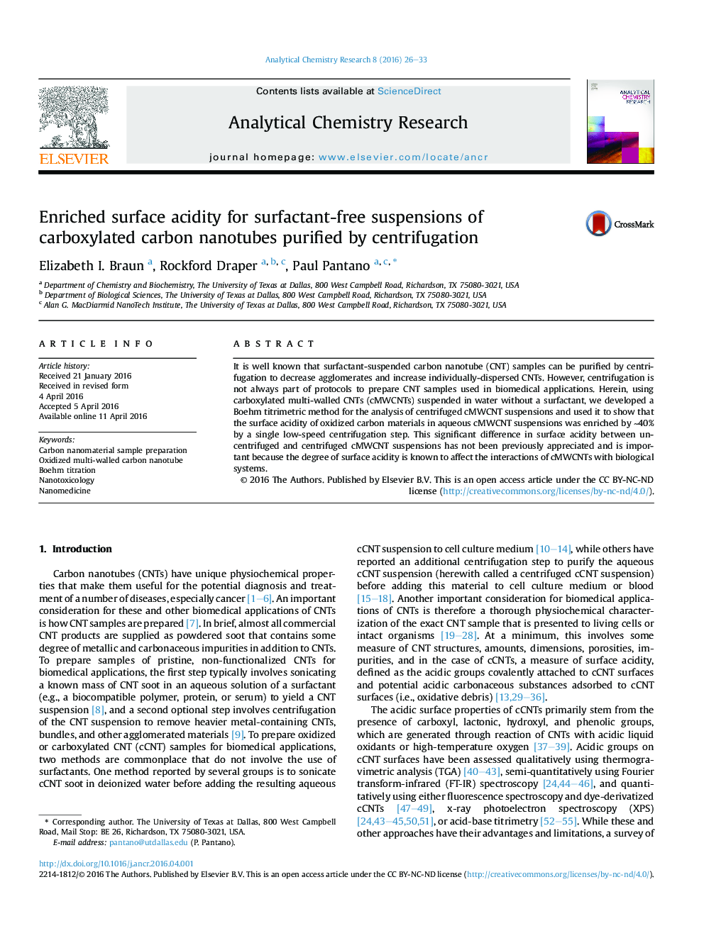 Enriched surface acidity for surfactant-free suspensions of carboxylated carbon nanotubes purified by centrifugation