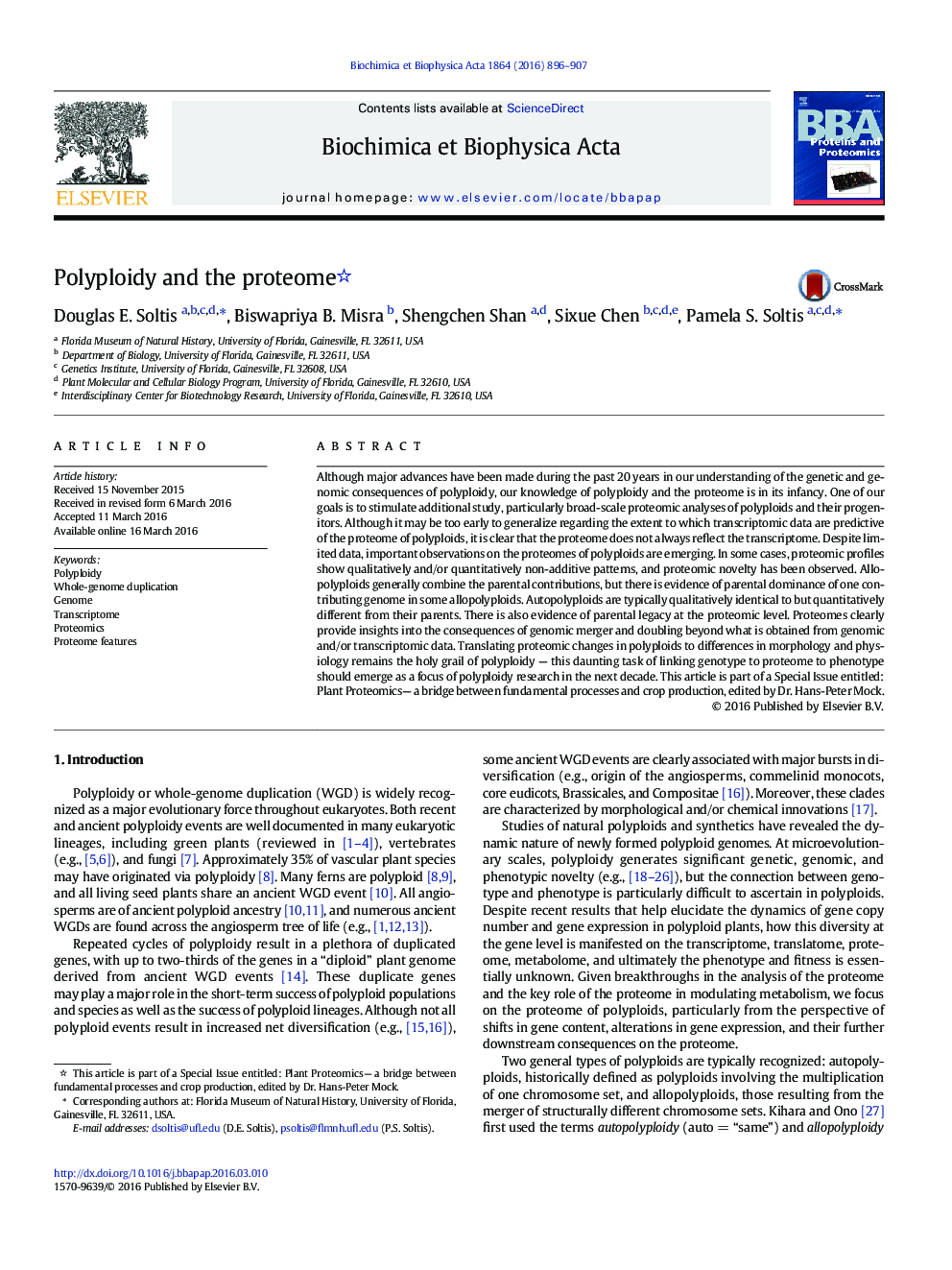 Polyploidy and the proteome 