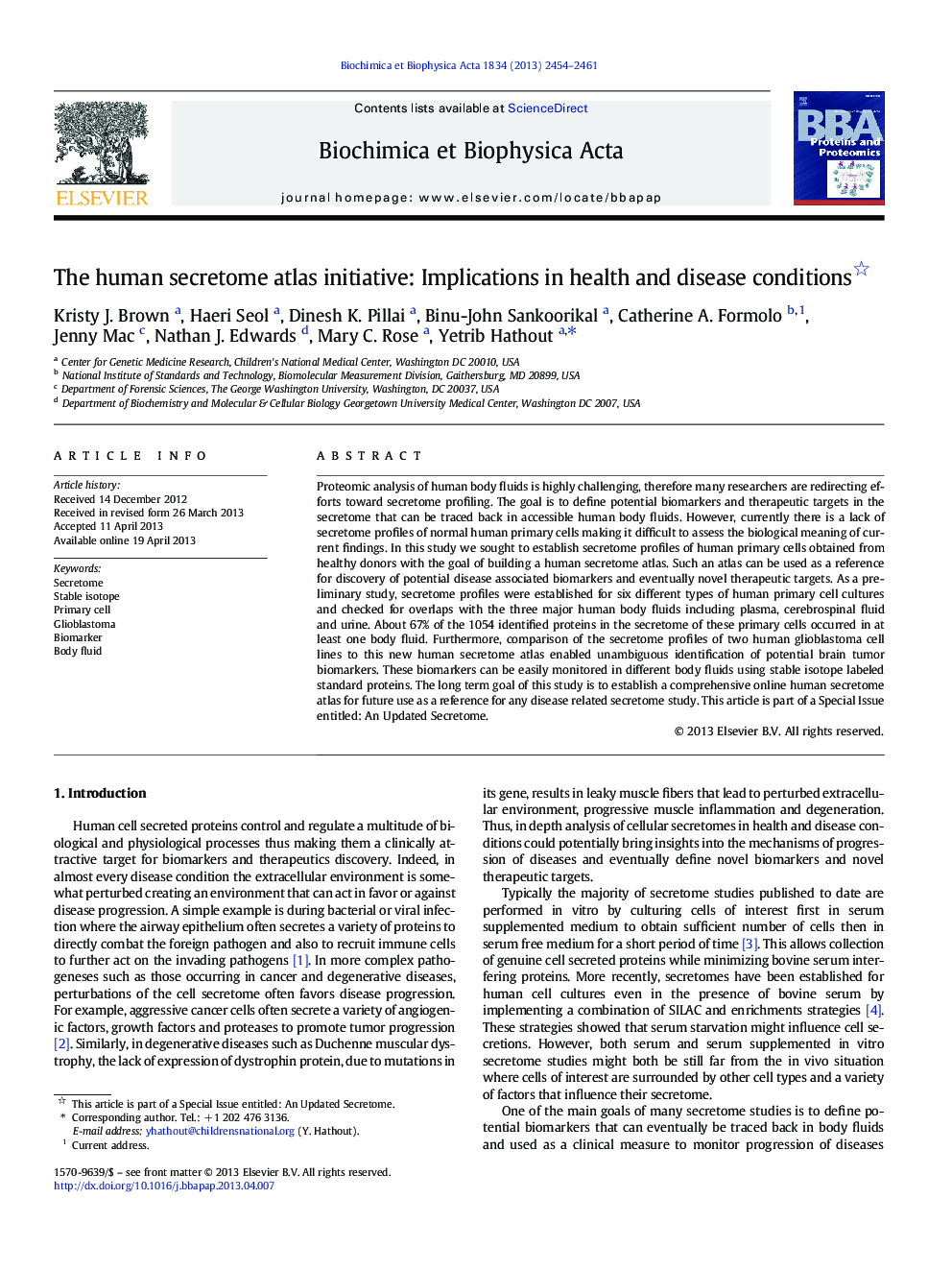 The human secretome atlas initiative: Implications in health and disease conditions 