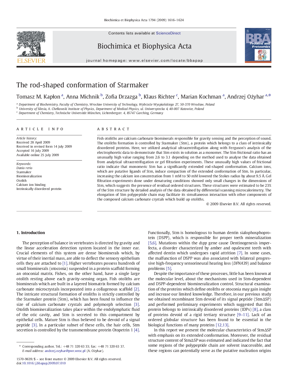 The rod-shaped conformation of Starmaker