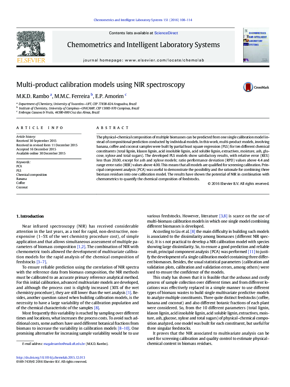 Multi-product calibration models using NIR spectroscopy