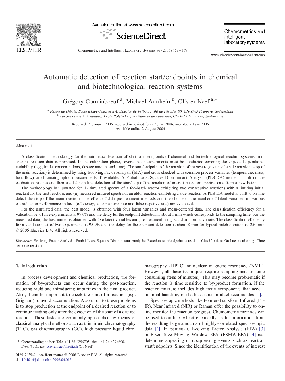 Automatic detection of reaction start/endpoints in chemical and biotechnological reaction systems