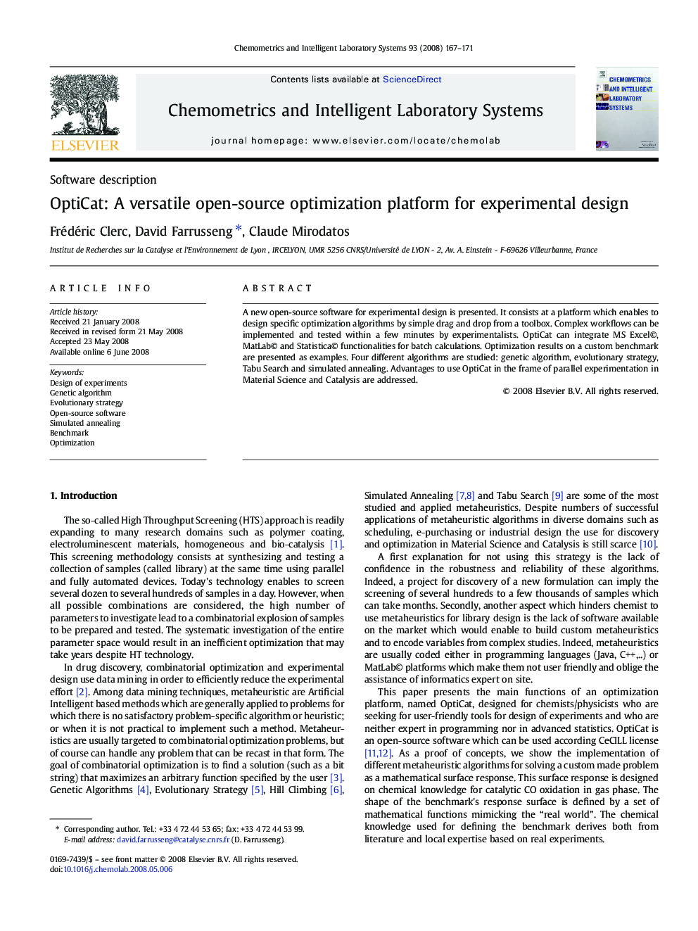 OptiCat: A versatile open-source optimization platform for experimental design