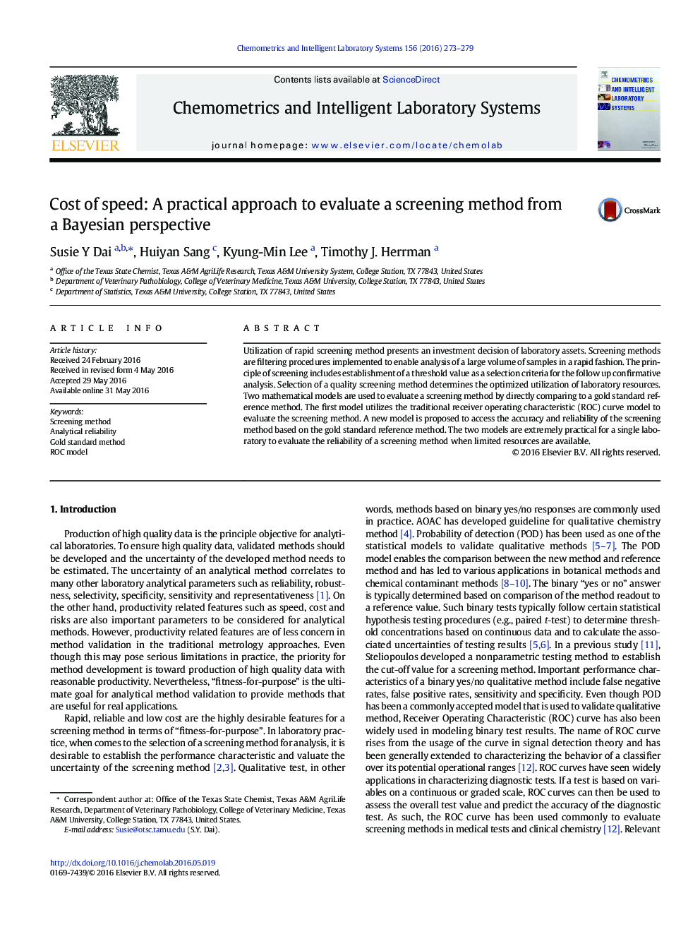 Cost of speed: A practical approach to evaluate a screening method from a Bayesian perspective