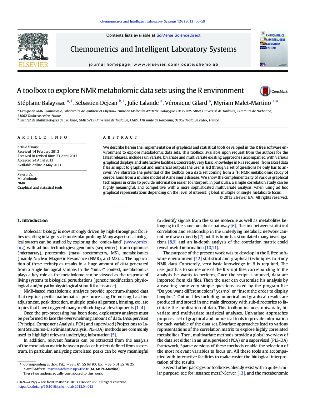 A toolbox to explore NMR metabolomic data sets using the R environment