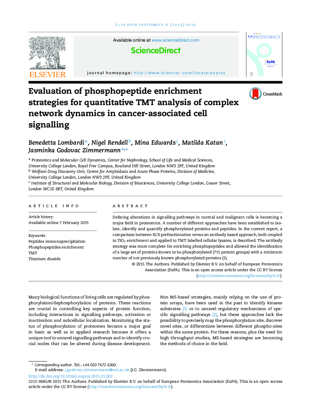 Evaluation of phosphopeptide enrichment strategies for quantitative TMT analysis of complex network dynamics in cancer-associated cell signalling 