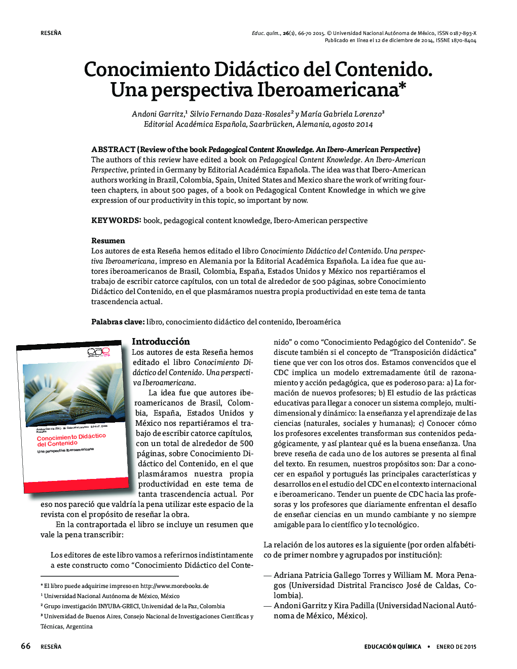 Conocimiento Didáctico del Contenido. Una perspectiva Iberoamericana*