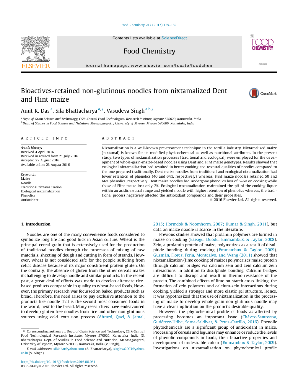 Bioactives-retained non-glutinous noodles from nixtamalized Dent and Flint maize