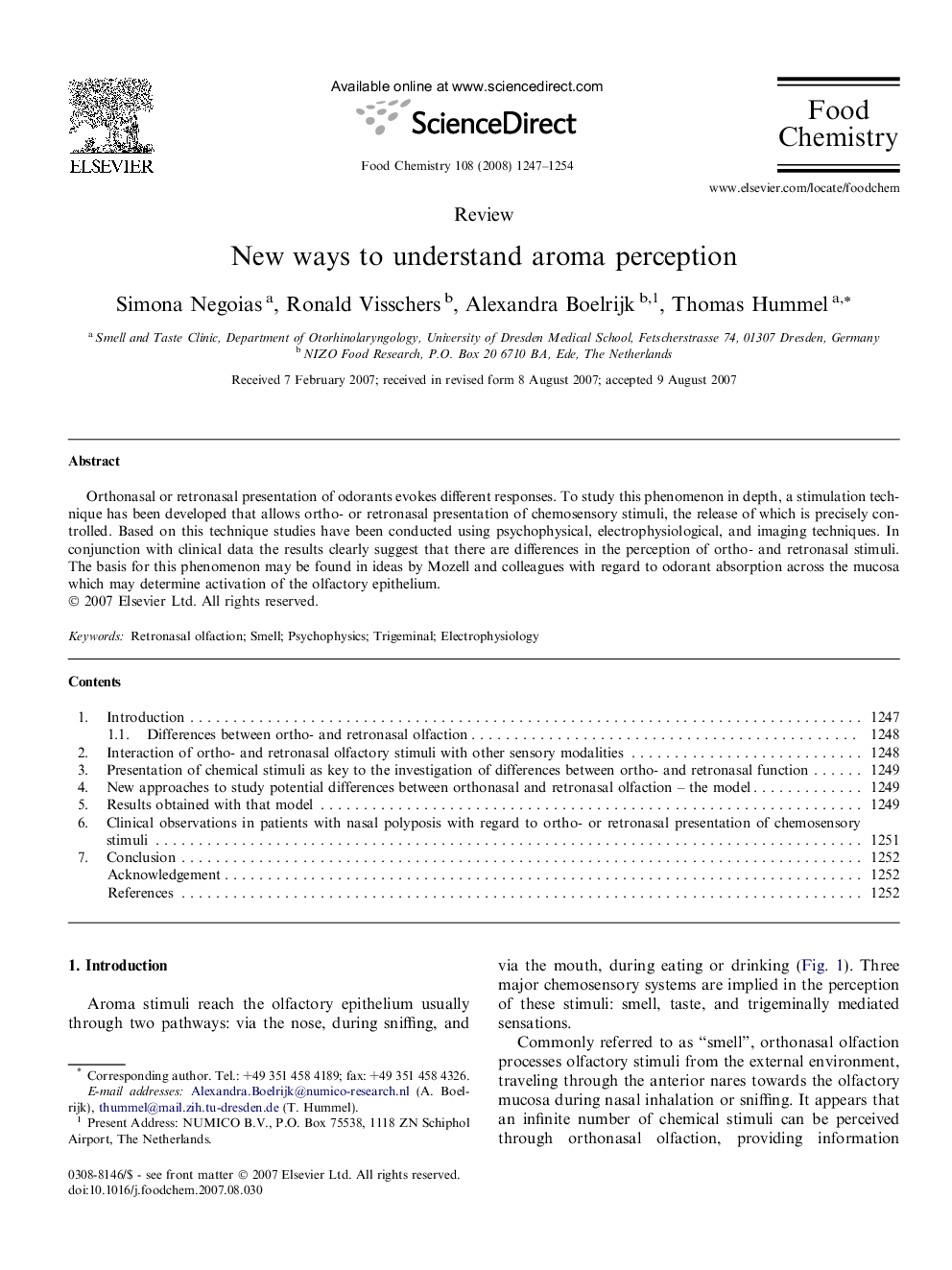 New ways to understand aroma perception