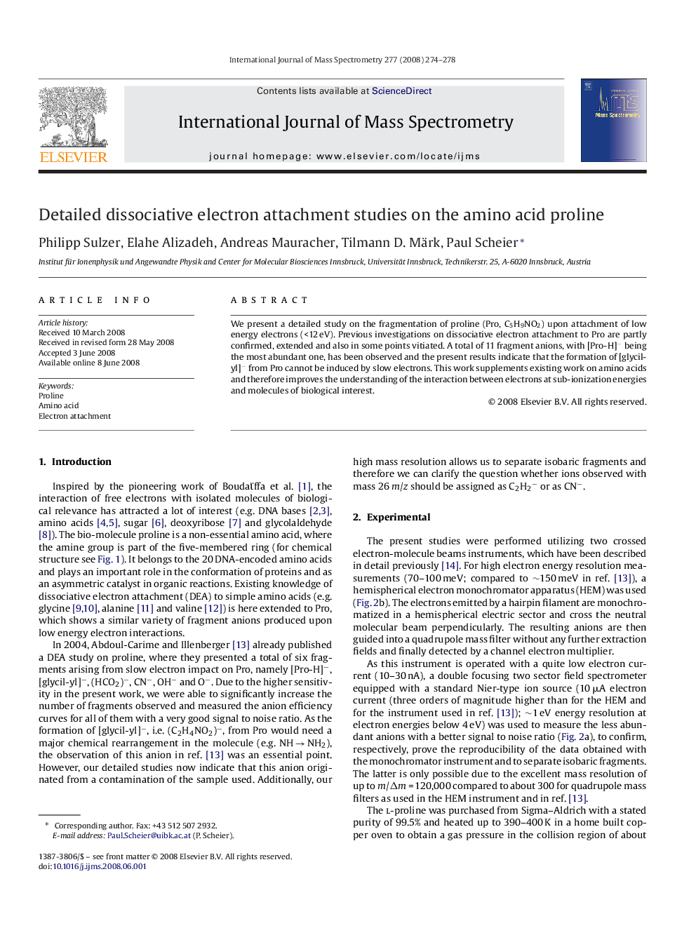 Detailed dissociative electron attachment studies on the amino acid proline