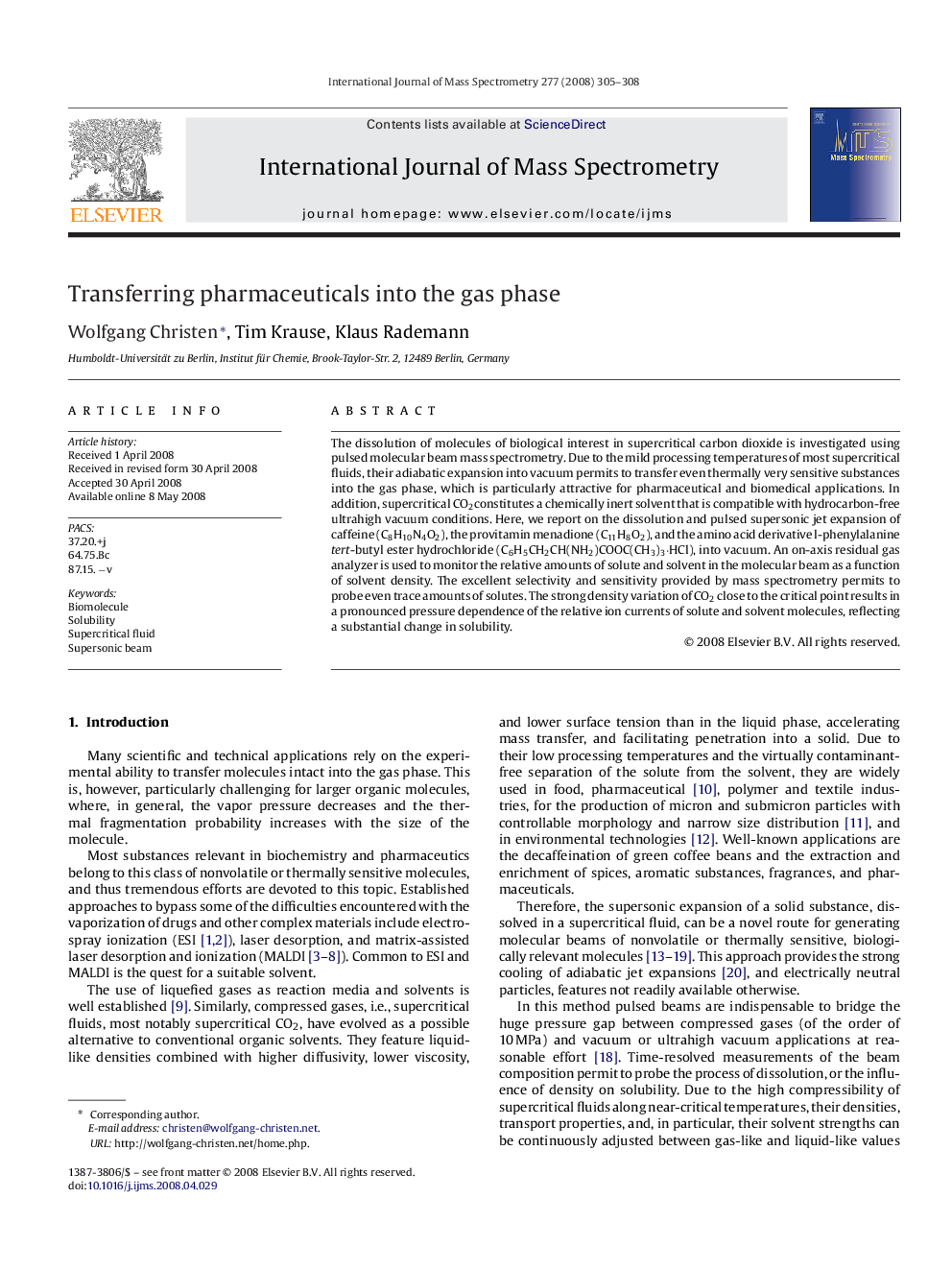 Transferring pharmaceuticals into the gas phase