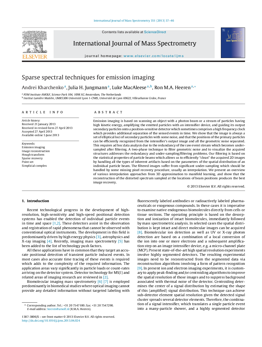 Sparse spectral techniques for emission imaging