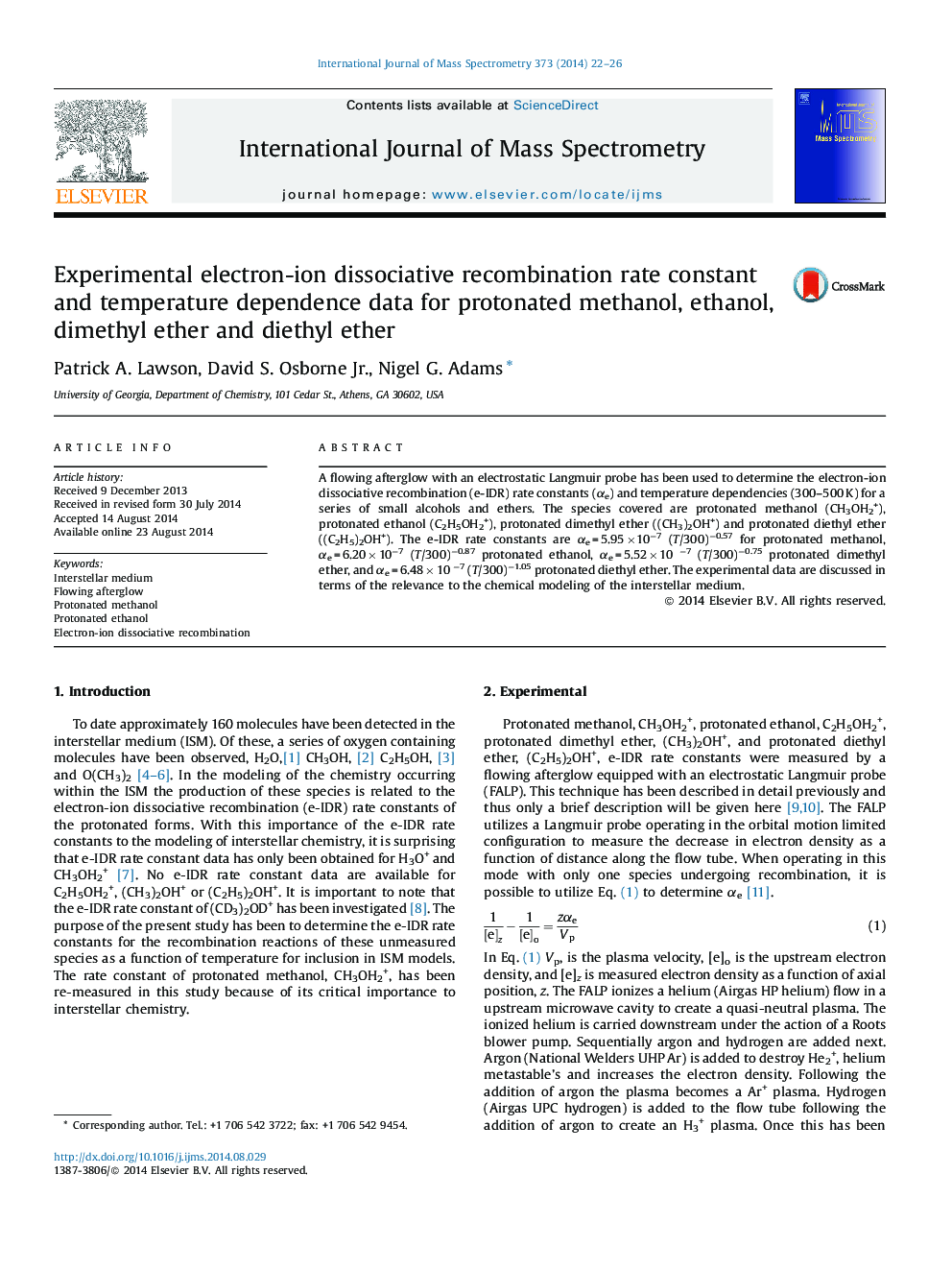 Experimental electron-ion dissociative recombination rate constant and temperature dependence data for protonated methanol, ethanol, dimethyl ether and diethyl ether