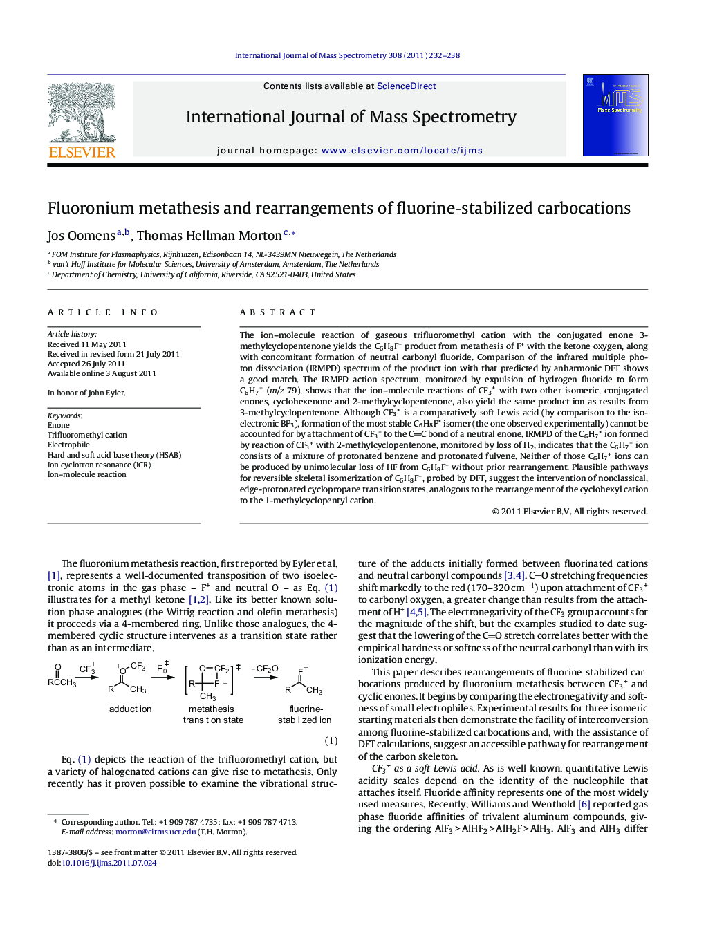 Fluoronium metathesis and rearrangements of fluorine-stabilized carbocations