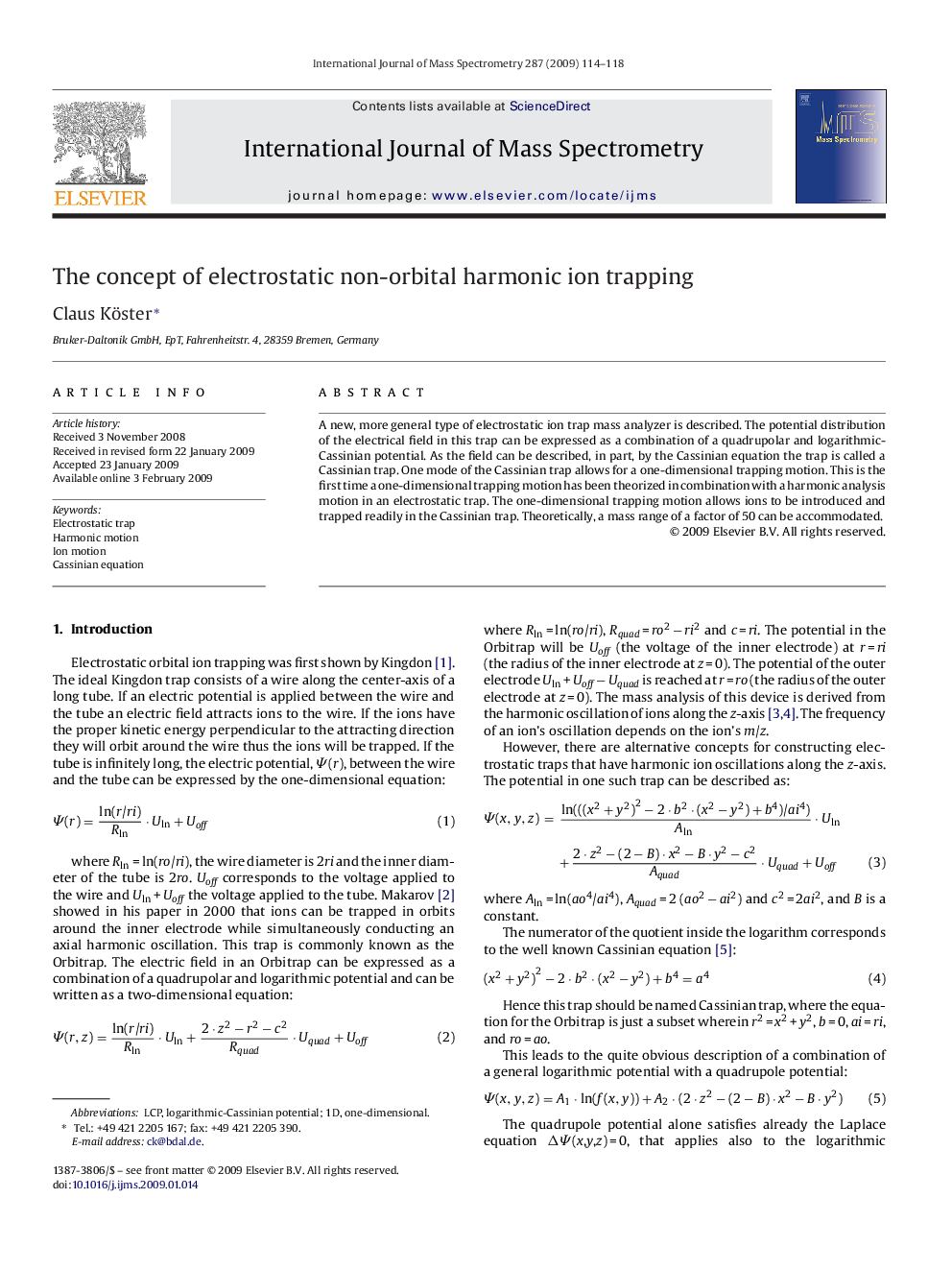 The concept of electrostatic non-orbital harmonic ion trapping