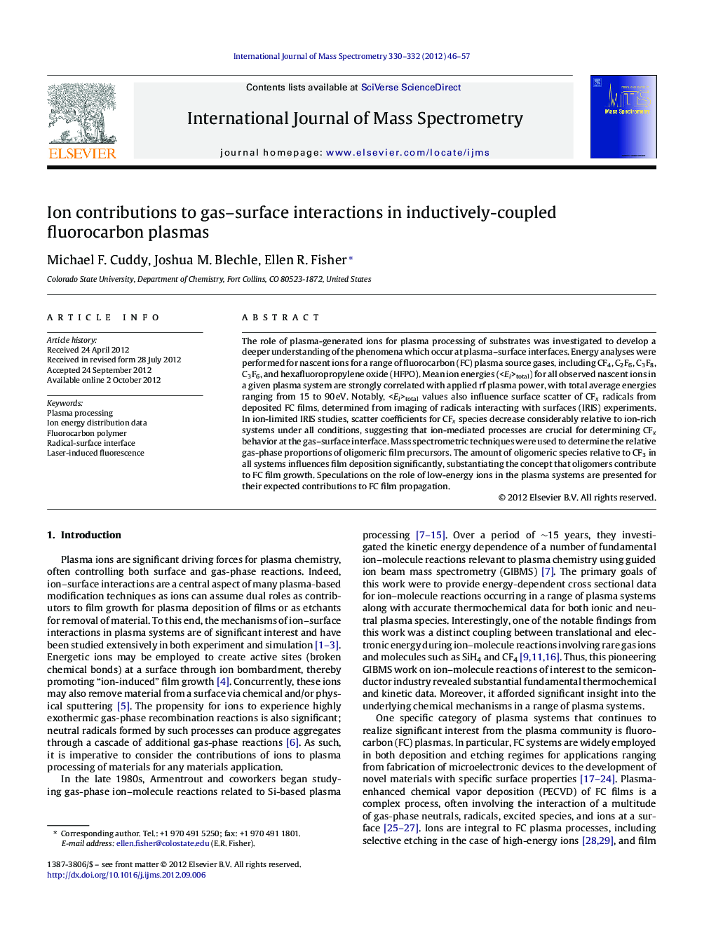 Ion contributions to gas–surface interactions in inductively-coupled fluorocarbon plasmas