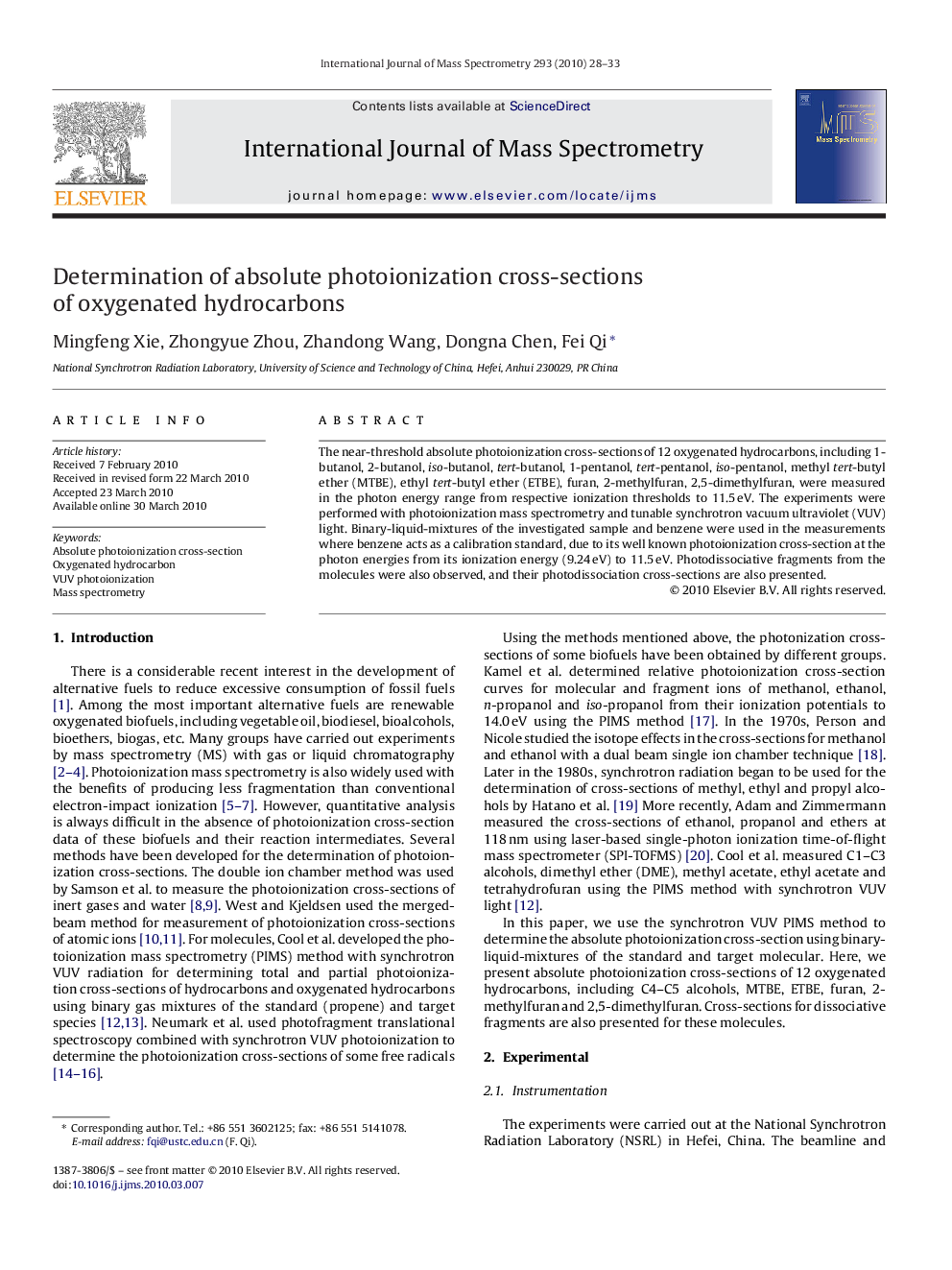 Determination of absolute photoionization cross-sections of oxygenated hydrocarbons