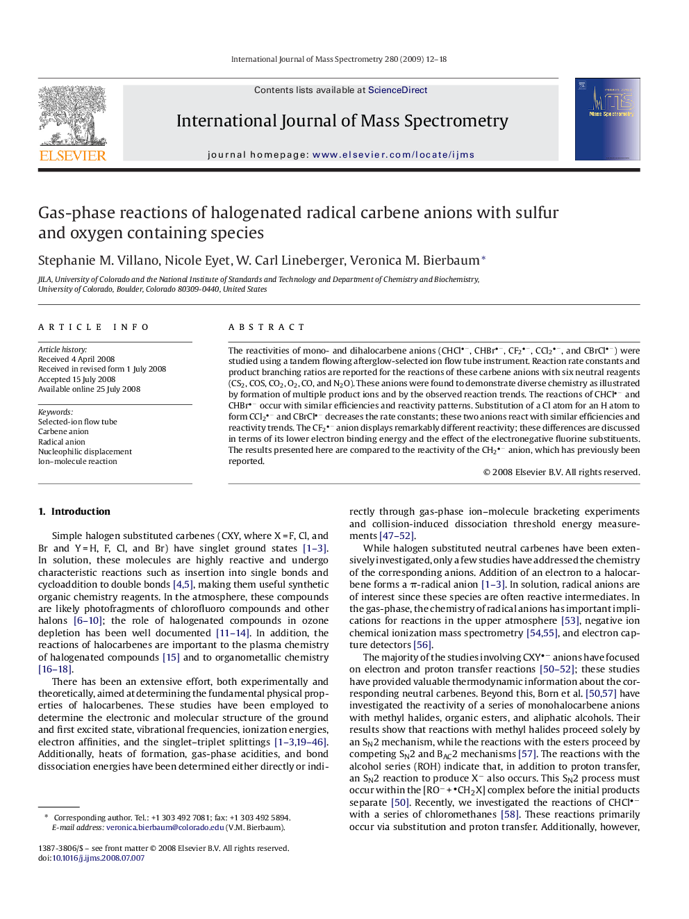 Gas-phase reactions of halogenated radical carbene anions with sulfur and oxygen containing species