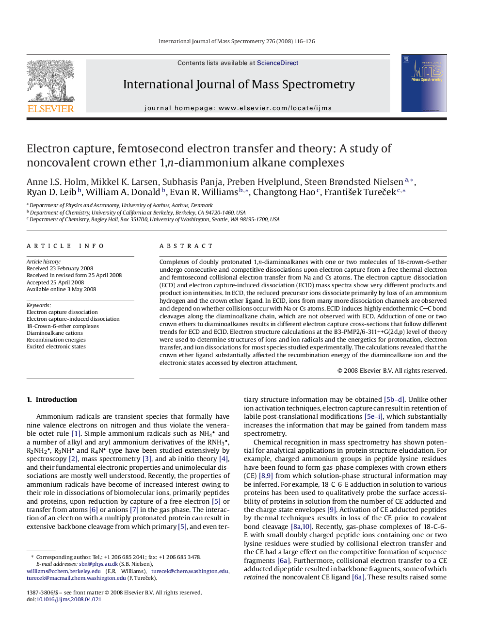 Electron capture, femtosecond electron transfer and theory: A study of noncovalent crown ether 1,n-diammonium alkane complexes