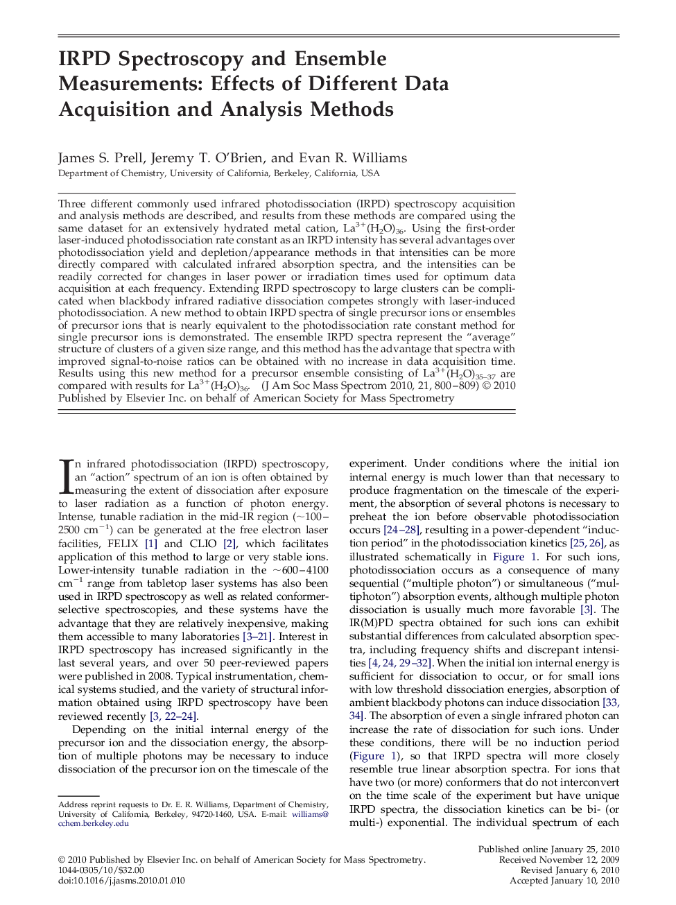 IRPD Spectroscopy and Ensemble Measurements: Effects of Different Data Acquisition and Analysis Methods 