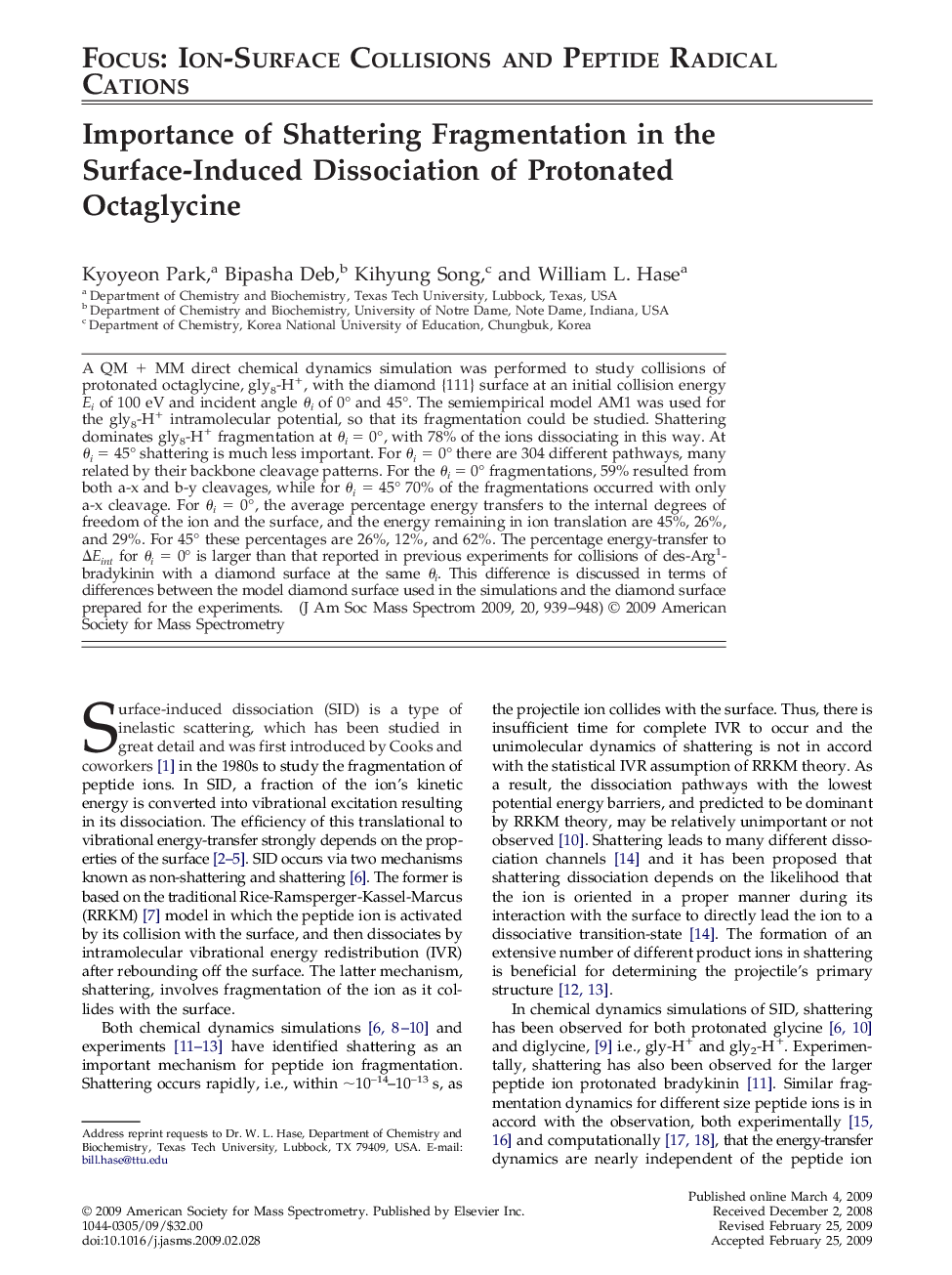Importance of Shattering Fragmentation in the Surface-Induced Dissociation of Protonated Octaglycine 
