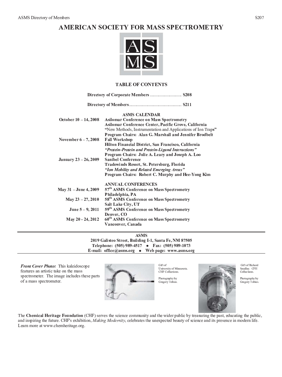 ASMS Directory of Members Pages S207-S210