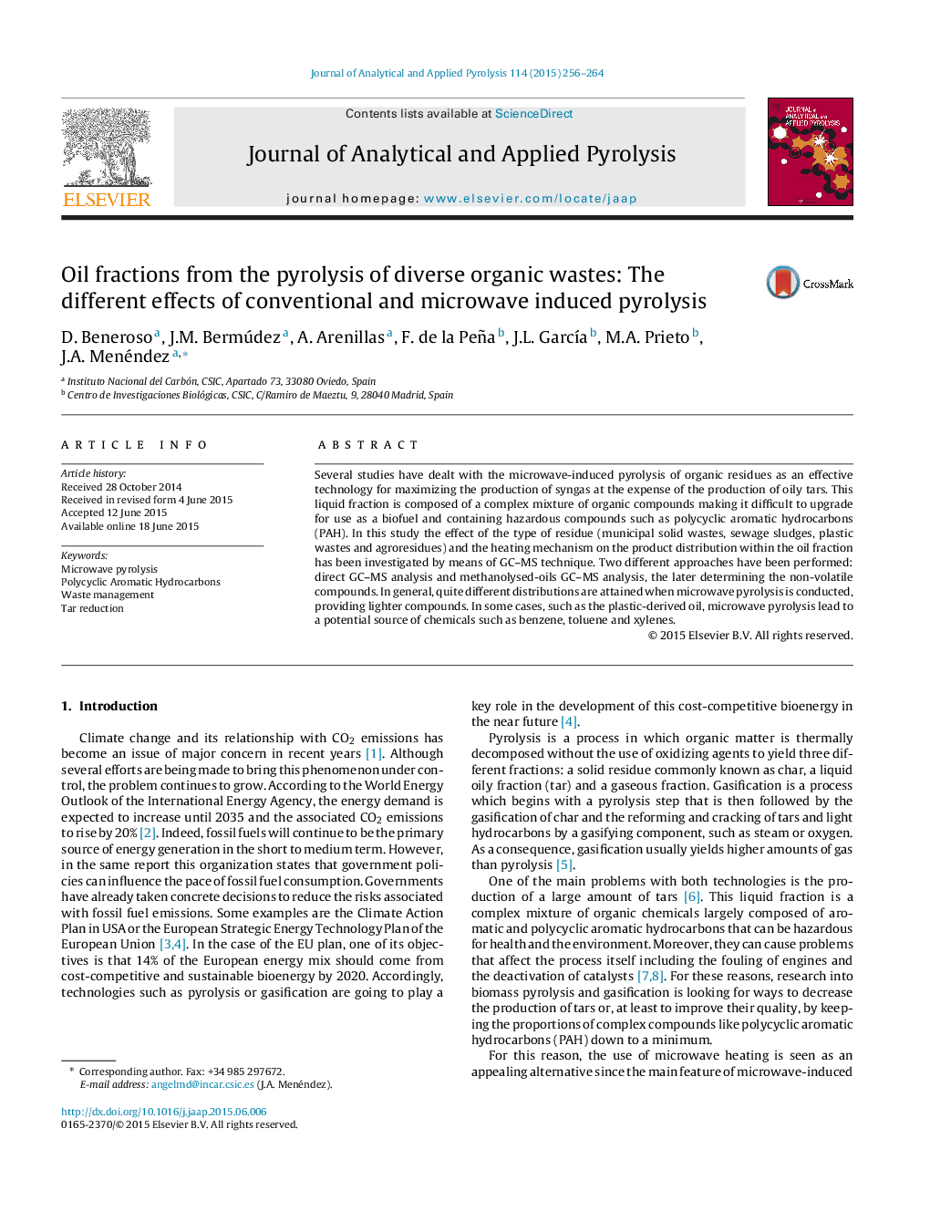 Oil fractions from the pyrolysis of diverse organic wastes: The different effects of conventional and microwave induced pyrolysis