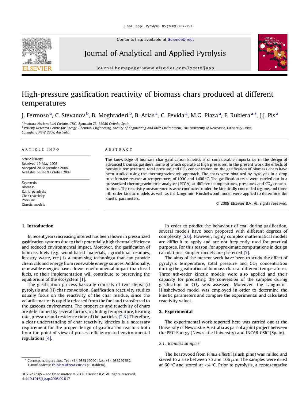 High-pressure gasification reactivity of biomass chars produced at different temperatures