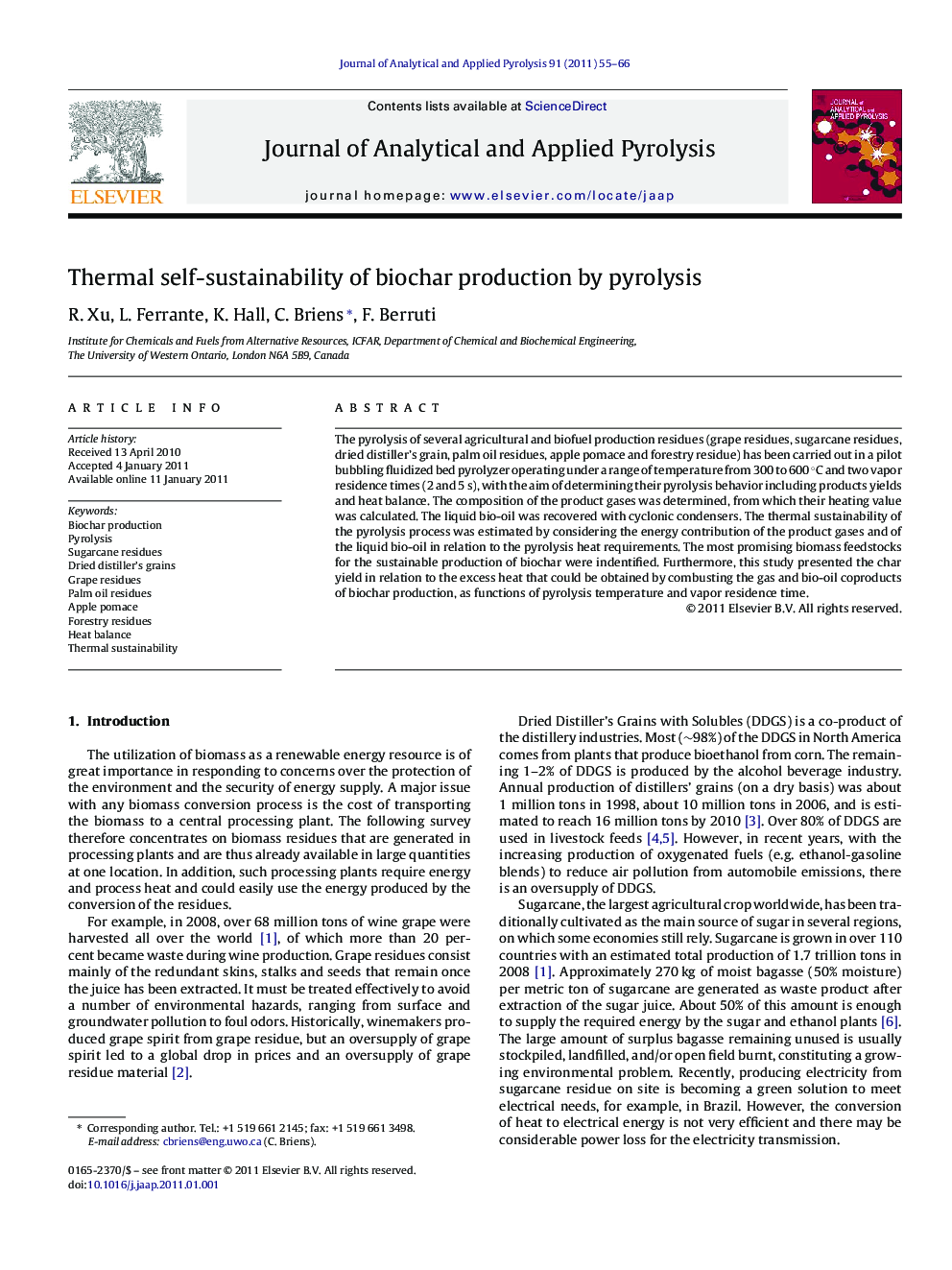 Thermal self-sustainability of biochar production by pyrolysis