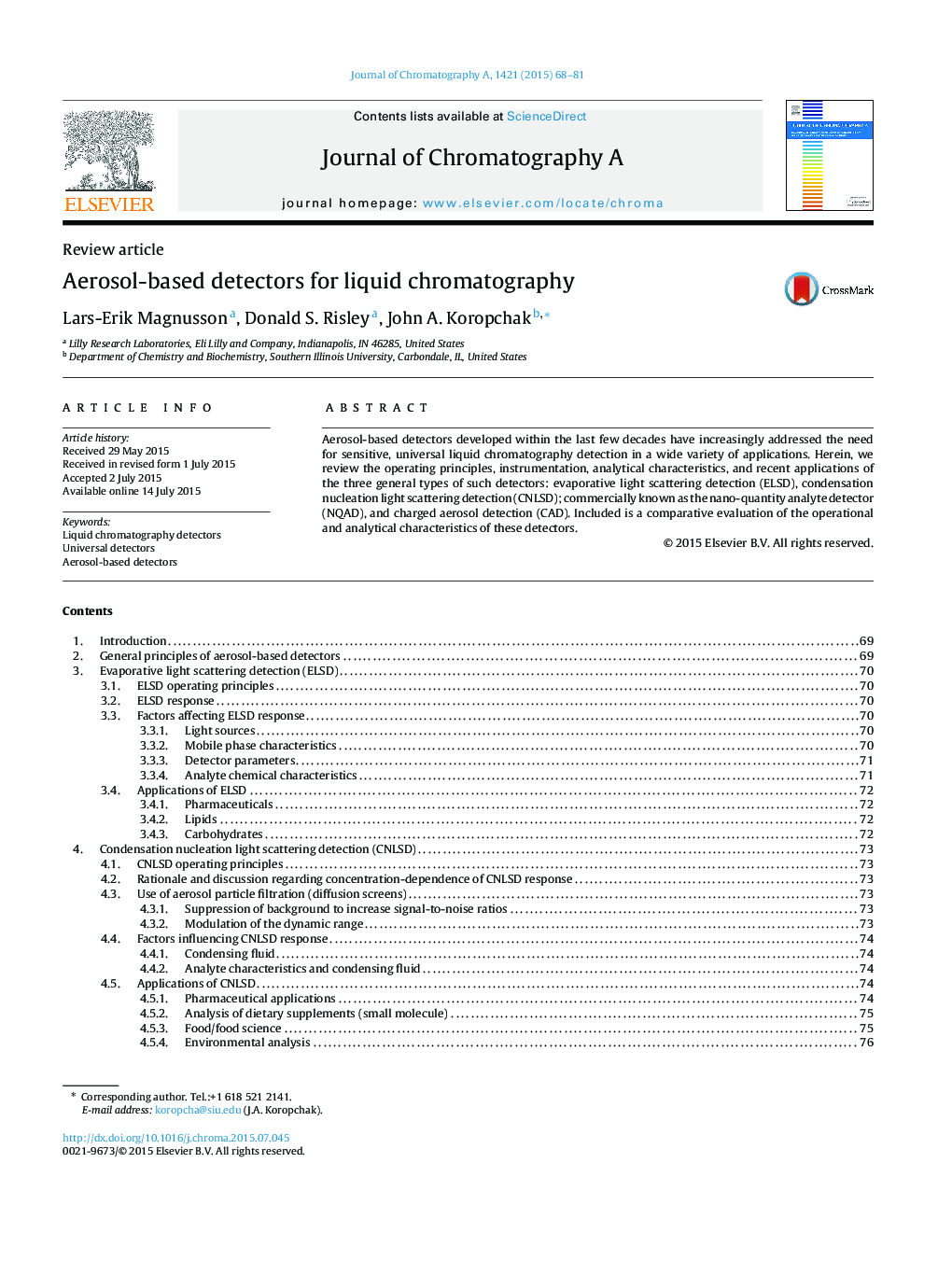 Aerosol-based detectors for liquid chromatography