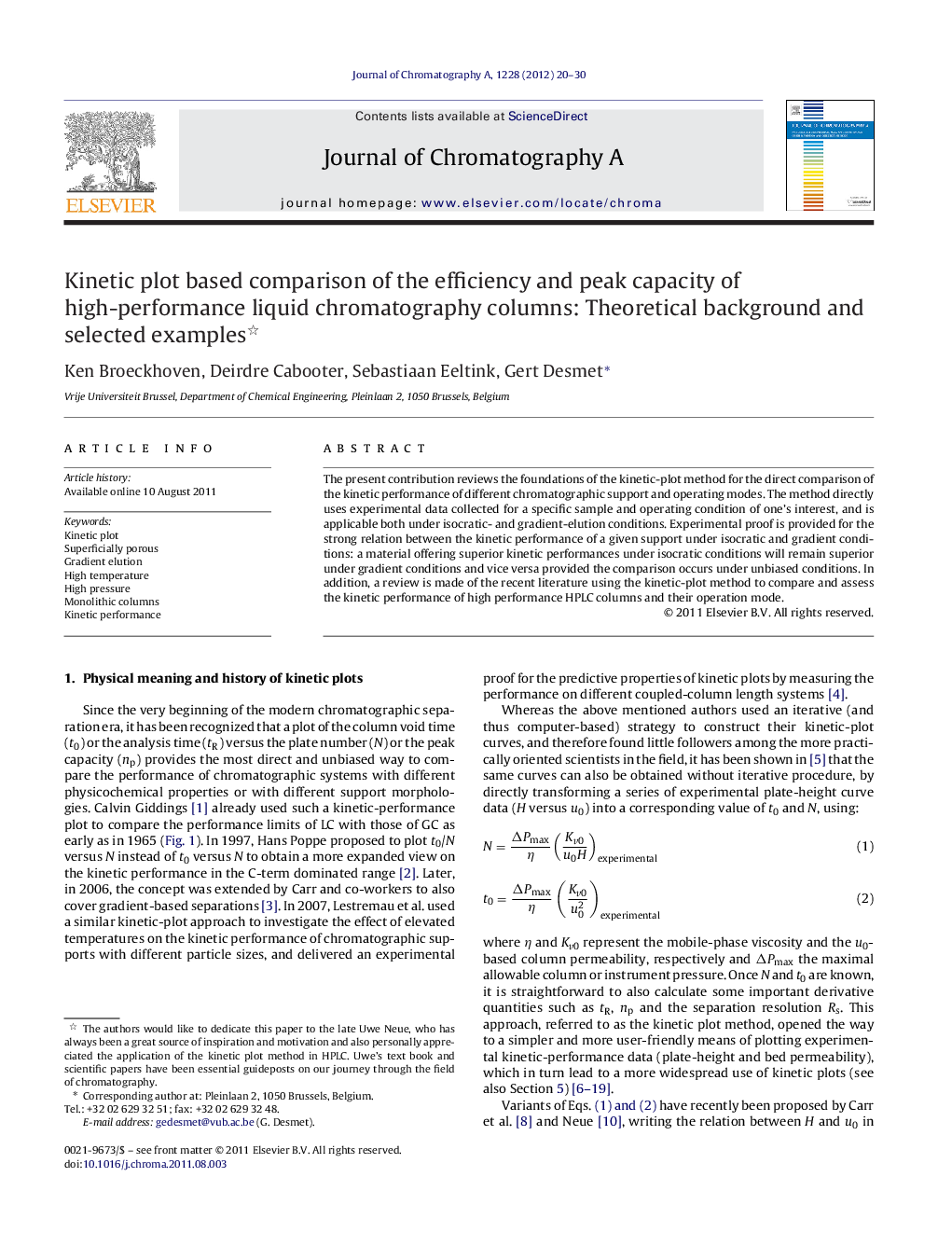 Kinetic plot based comparison of the efficiency and peak capacity of high-performance liquid chromatography columns: Theoretical background and selected examples 