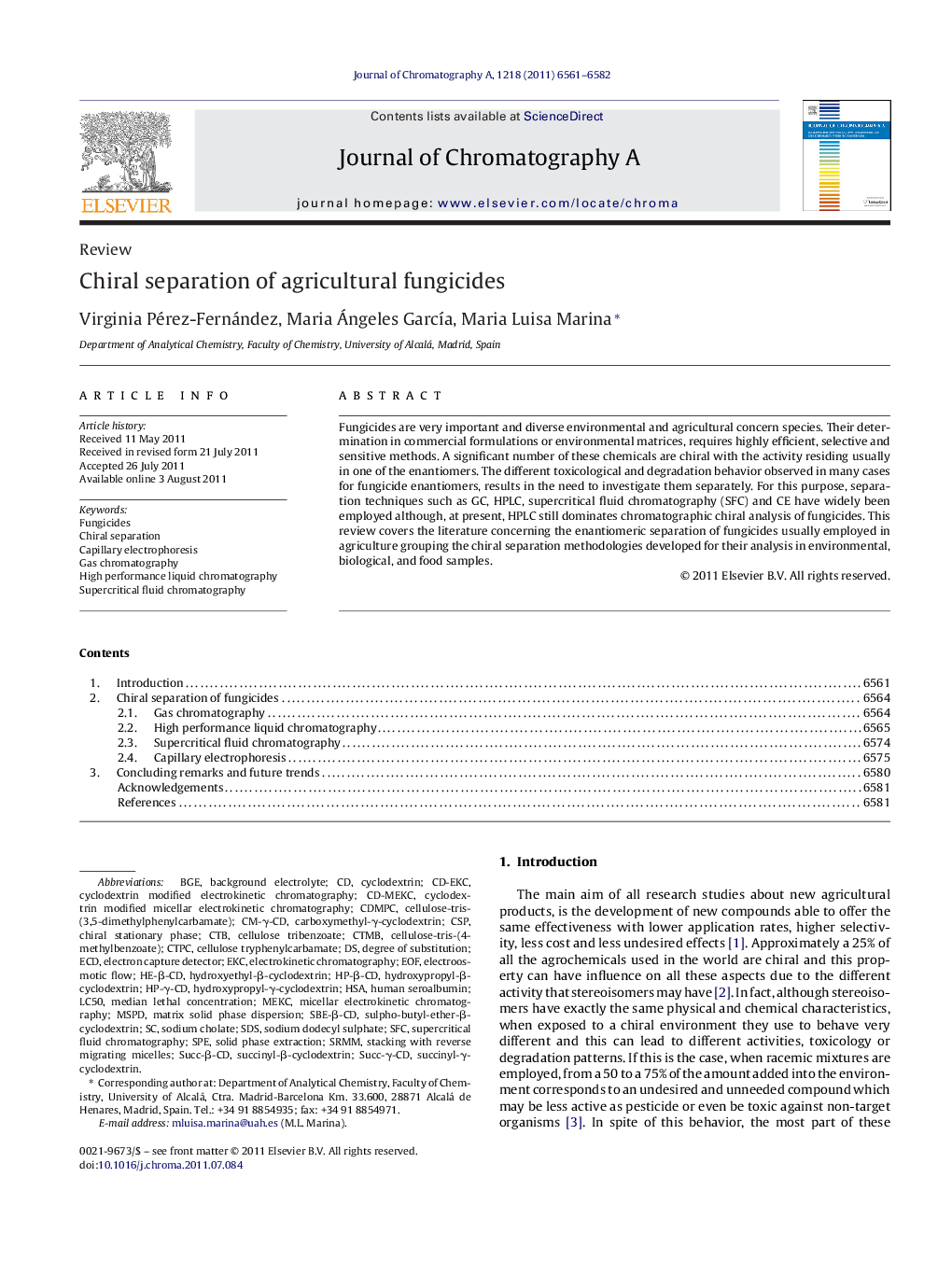 Chiral separation of agricultural fungicides