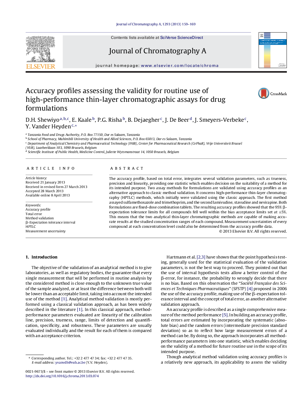 Accuracy profiles assessing the validity for routine use of high-performance thin-layer chromatographic assays for drug formulations