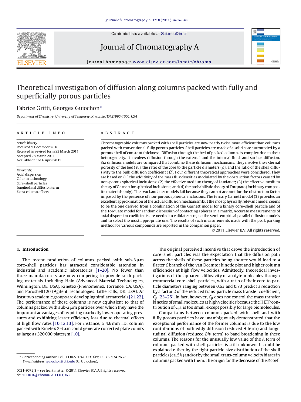 Theoretical investigation of diffusion along columns packed with fully and superficially porous particles