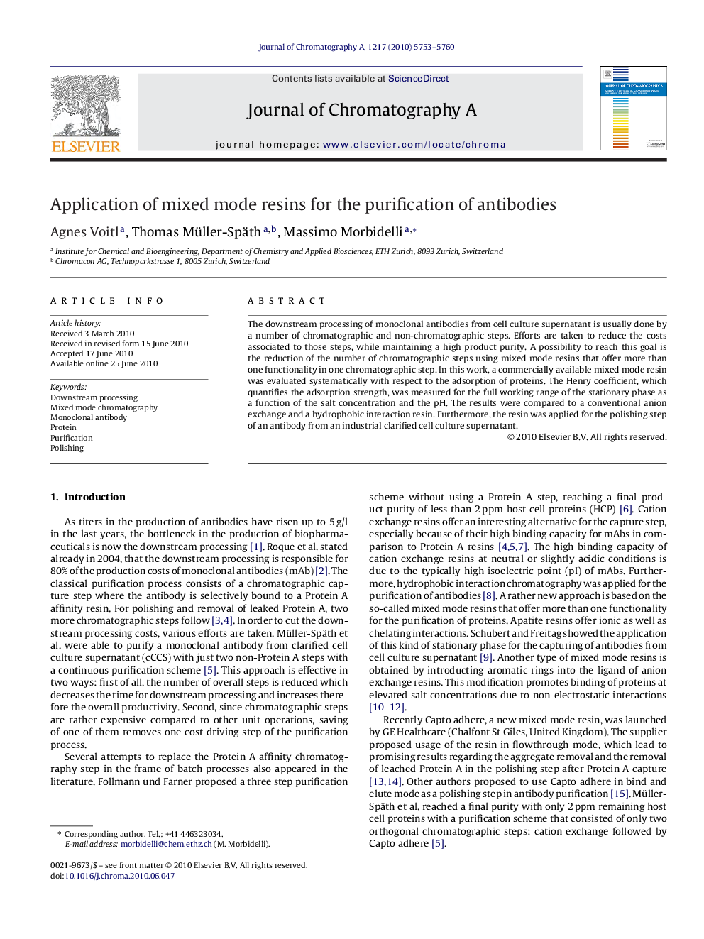 Application of mixed mode resins for the purification of antibodies