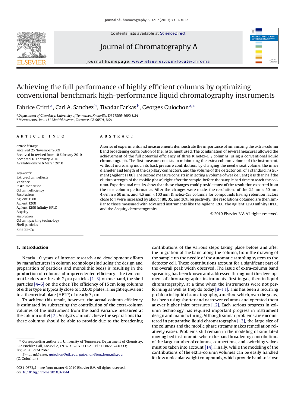 Achieving the full performance of highly efficient columns by optimizing conventional benchmark high-performance liquid chromatography instruments