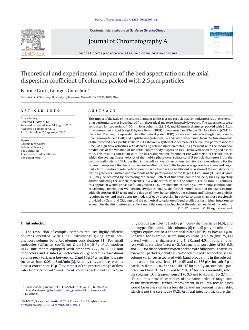 Theoretical and experimental impact of the bed aspect ratio on the axial dispersion coefficient of columns packed with 2.5 μm particles