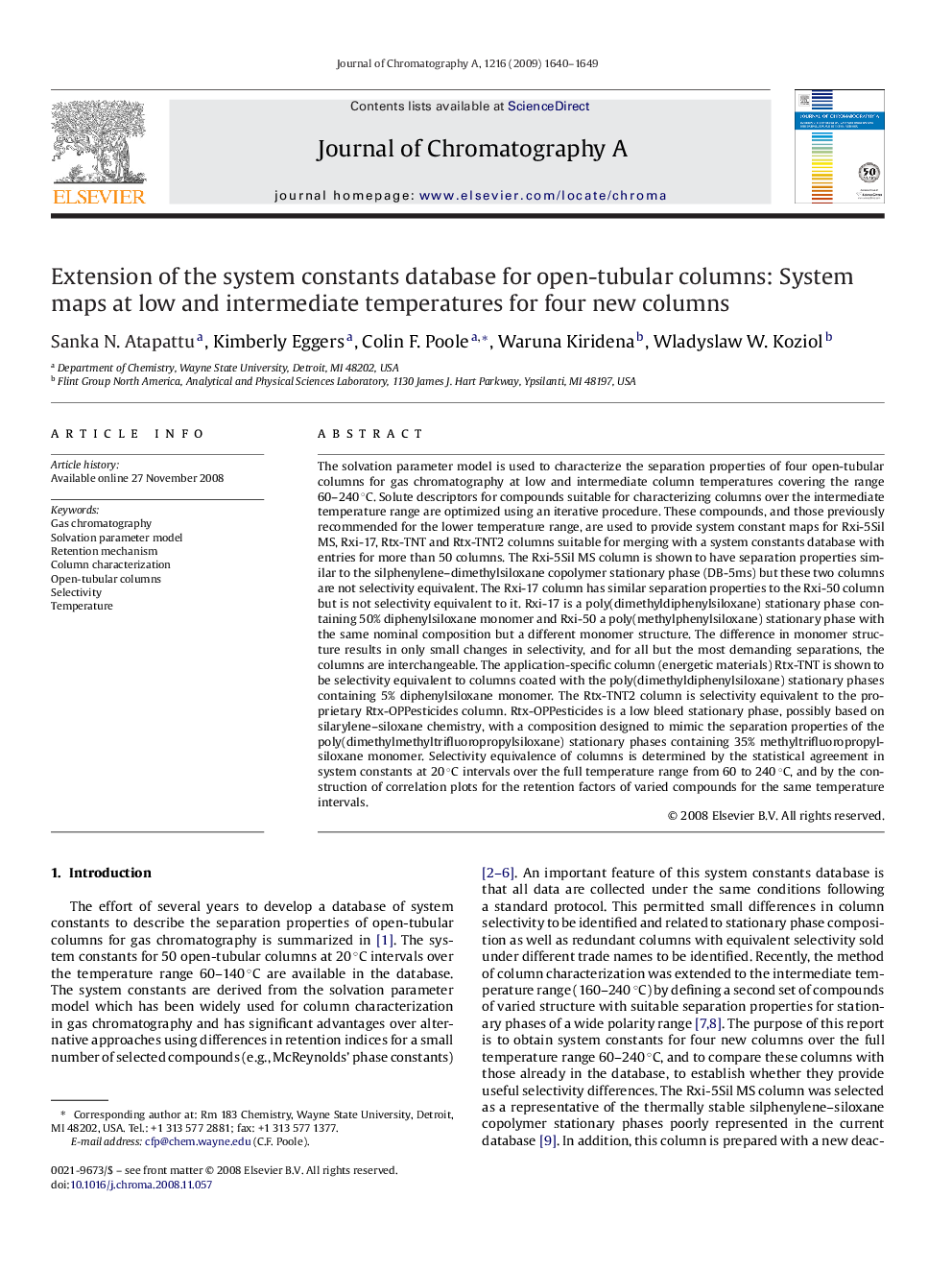 Extension of the system constants database for open-tubular columns: System maps at low and intermediate temperatures for four new columns