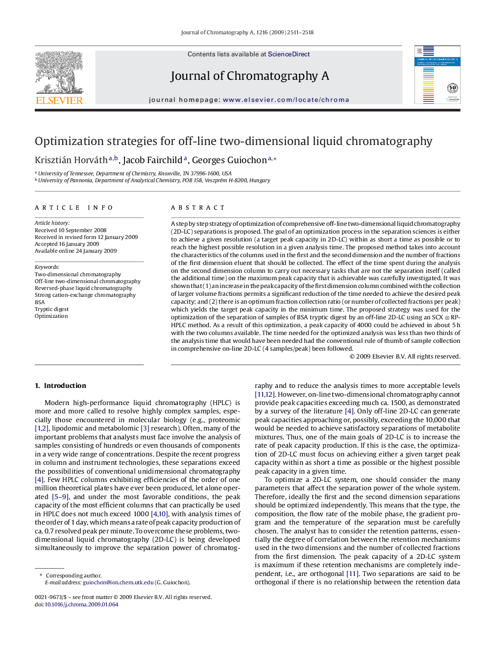 Optimization strategies for off-line two-dimensional liquid chromatography