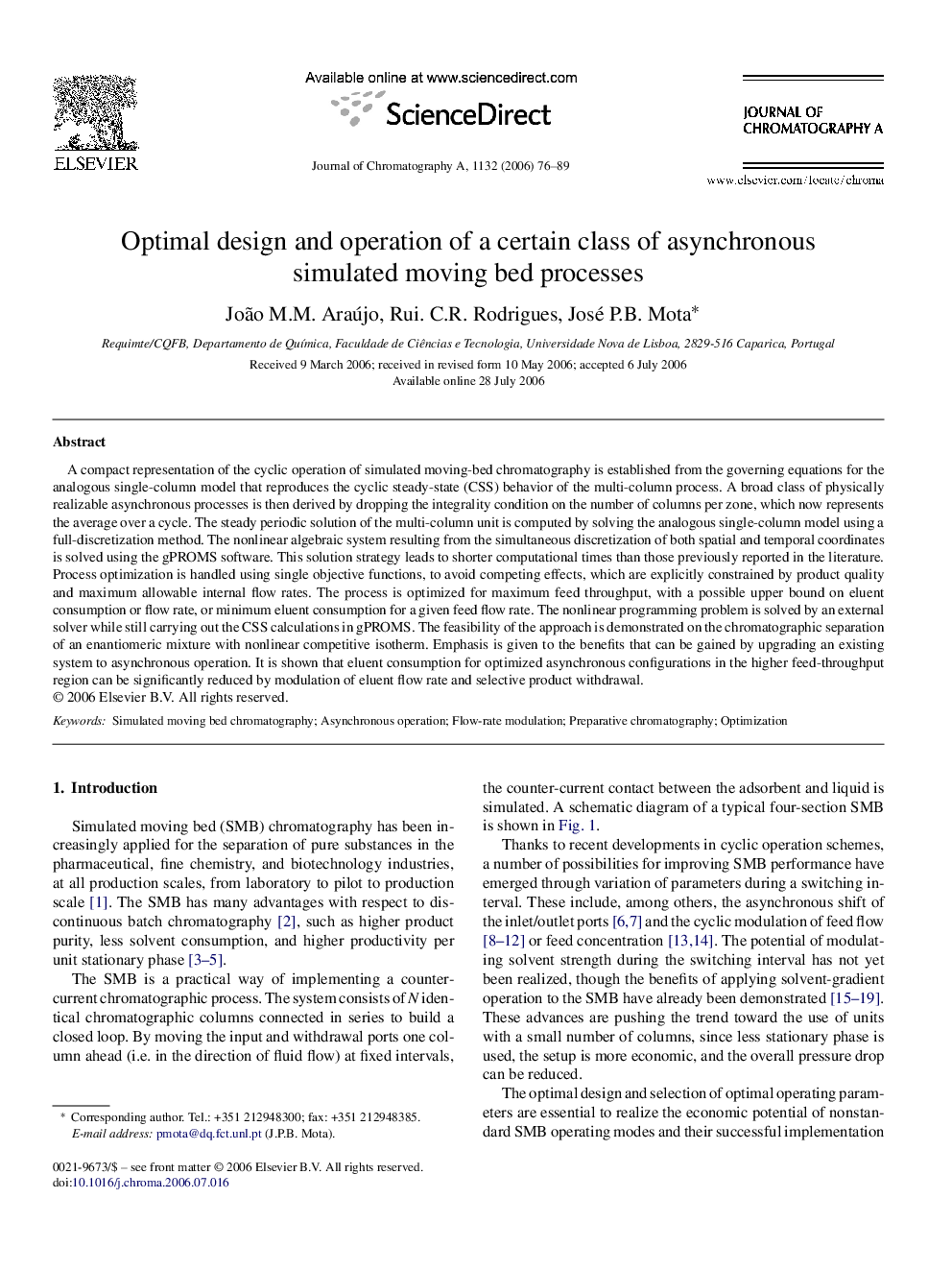 Optimal design and operation of a certain class of asynchronous simulated moving bed processes