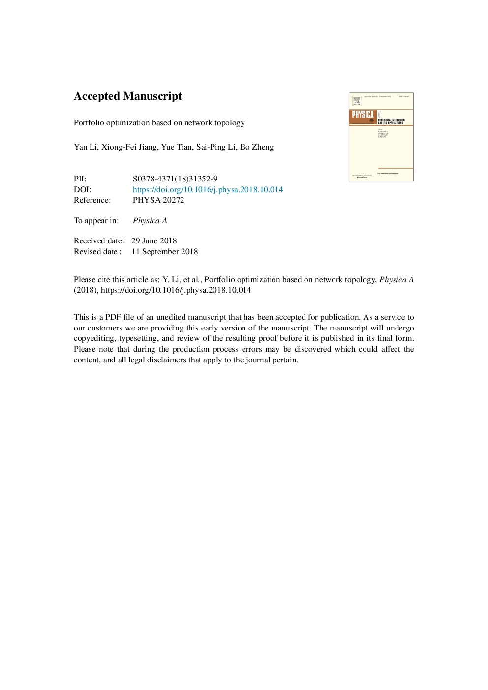 Portfolio optimization based on network topology