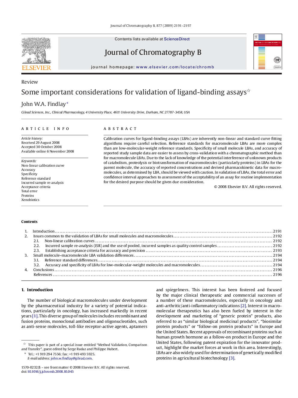 Some important considerations for validation of ligand-binding assays 